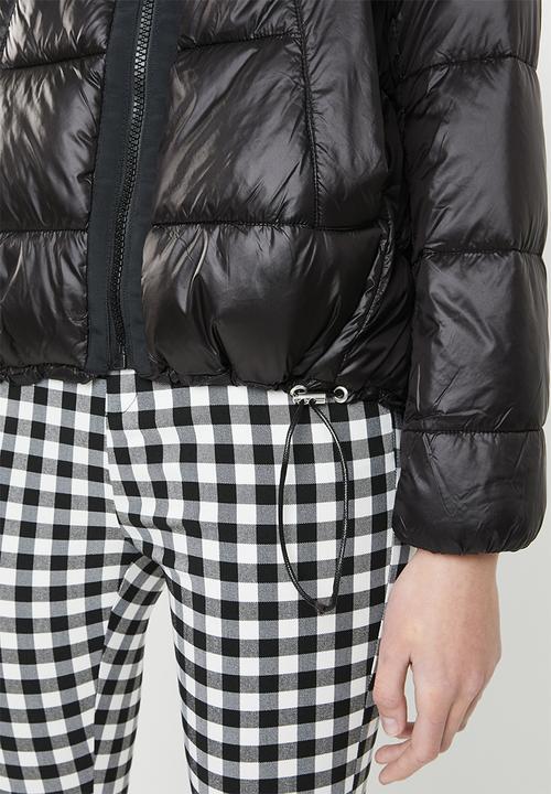MANGO - Quilted turtleneck puffer - black