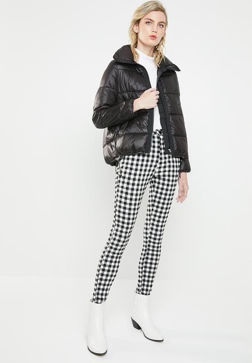 MANGO - Quilted turtleneck puffer - black