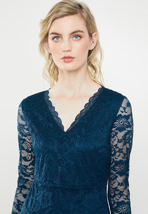 Vero Moda - Lucia long sleeve lace dress - navy