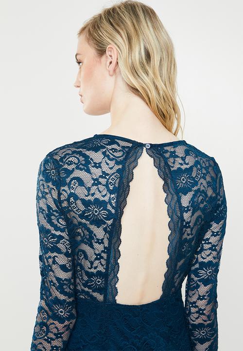 Vero Moda - Lucia long sleeve lace dress - navy