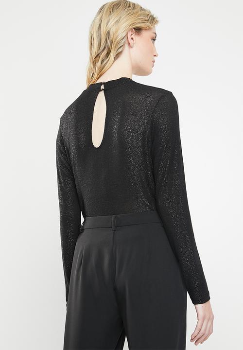 Vero Moda - Mandy keyhole blouse - black