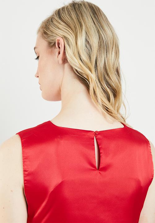 Vero Moda - Lush sleeveless bow top - red