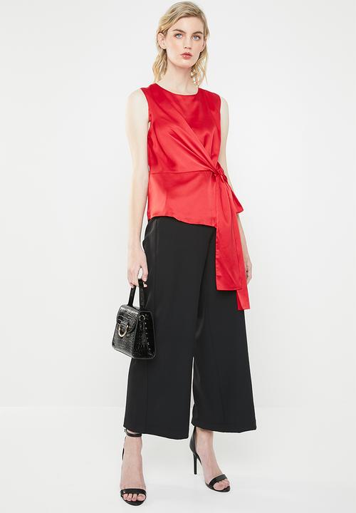 Vero Moda - Lush sleeveless bow top - red