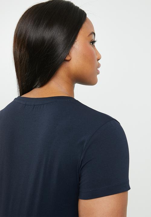 POLO - Plus size blaire short sleeve printed tee - navy