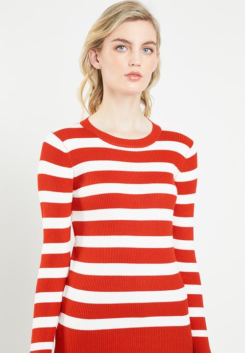 Jacqueline de Yong - Aspen treats stripe jersey - red