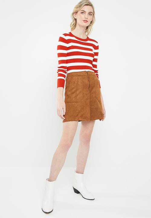 Jacqueline de Yong - Aspen treats stripe jersey - red