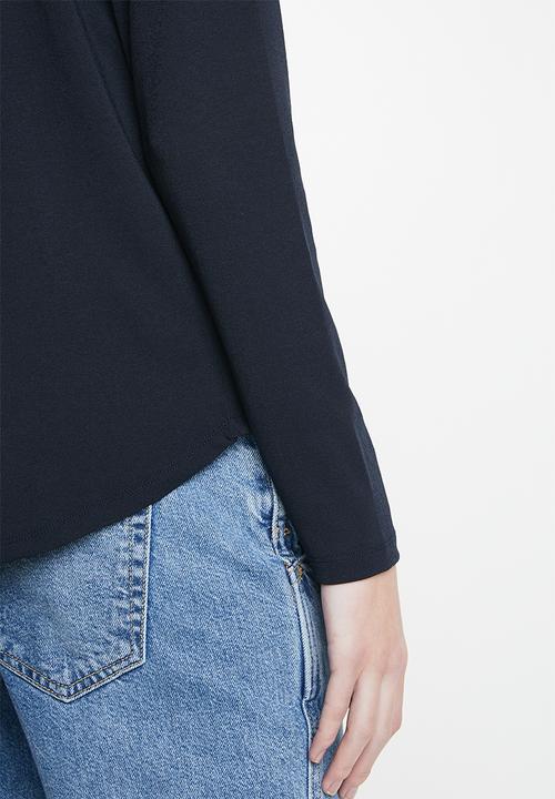 Jacqueline de Yong - Nola long sleeve top - navy