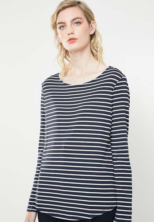 Jacqueline de Yong - Nola stripe top - navy & white