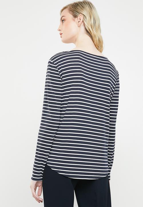 Jacqueline de Yong - Nola stripe top - navy & white