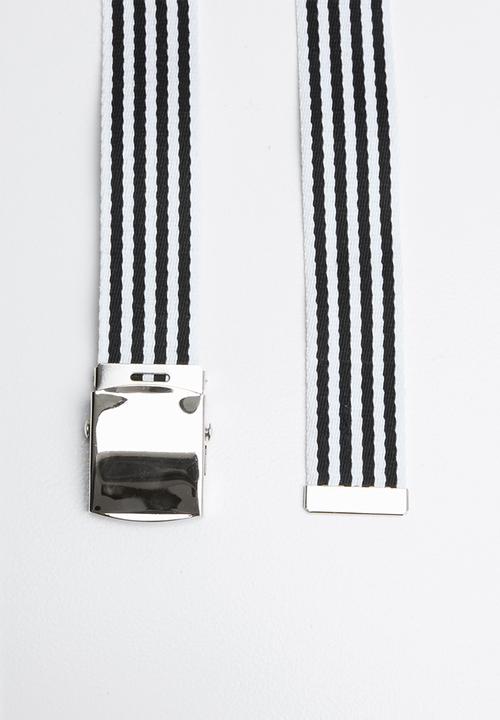 Superbalist - Stripe elastic belt - black & white