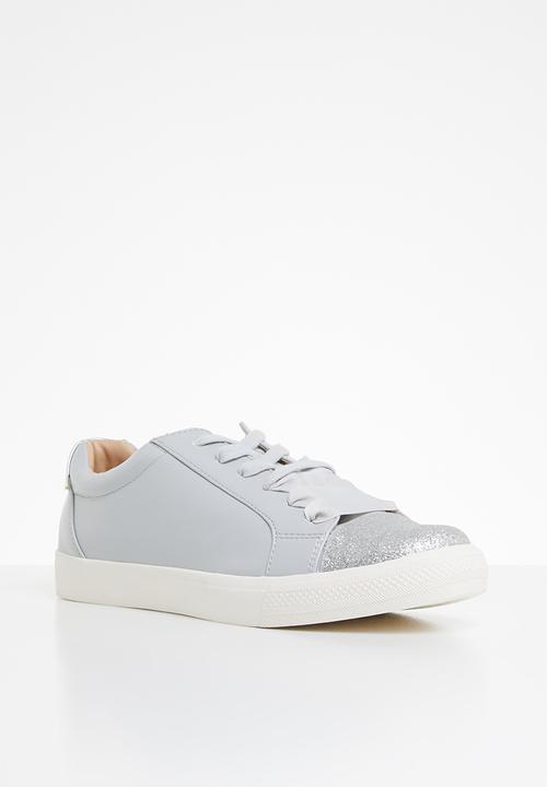 ONLY - Skye glitter toe cap sneaker - grey