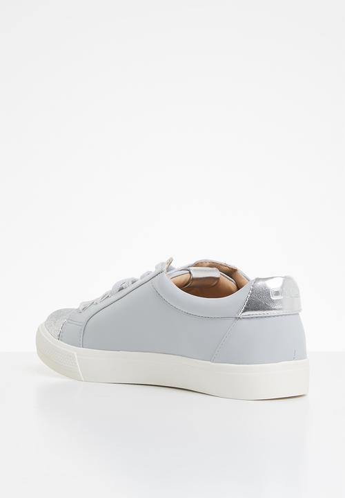 ONLY - Skye glitter toe cap sneaker - grey