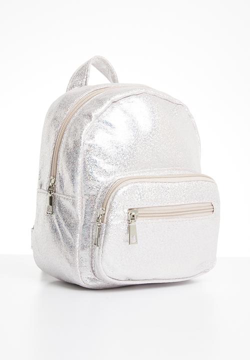 Pop Candy - Girls backpack with front zip - silver