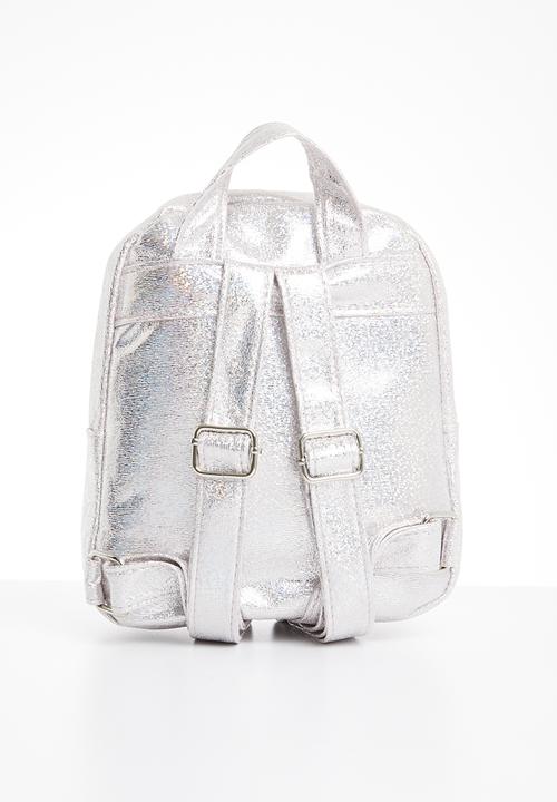 Pop Candy - Girls backpack with front zip - silver