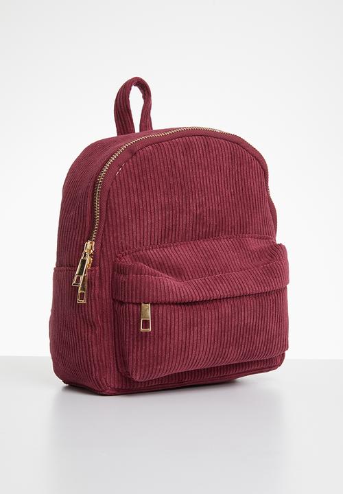 Pop Candy - Corduroy backpack - burgundy