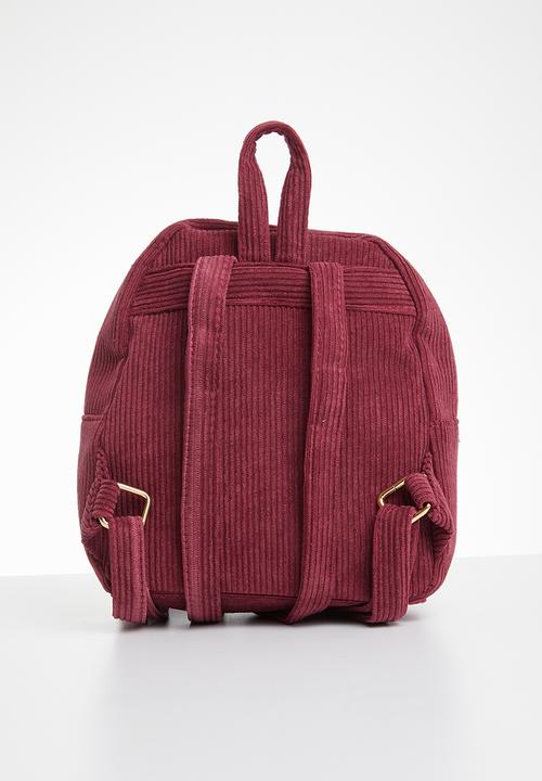 Pop Candy - Corduroy backpack - burgundy