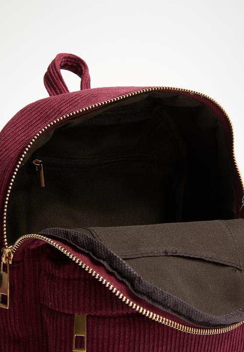 Pop Candy - Corduroy backpack - burgundy