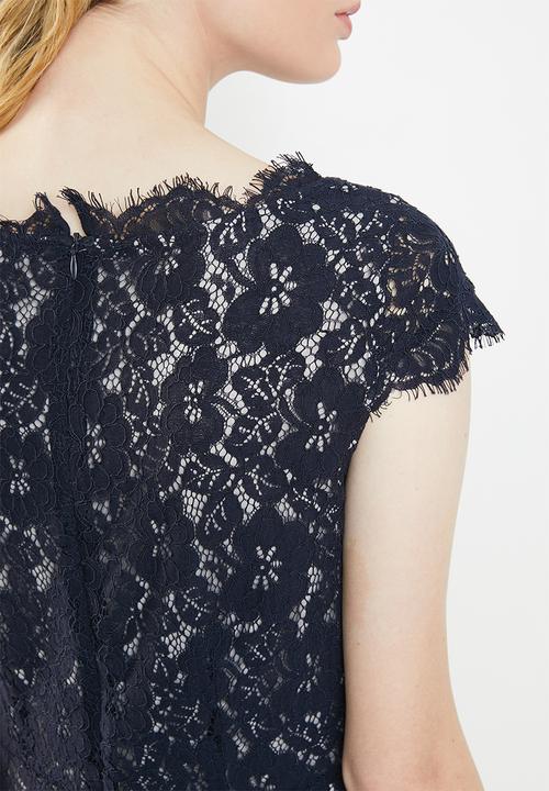 Vero Moda - Jackie capsleeve fit and flare dress - navy