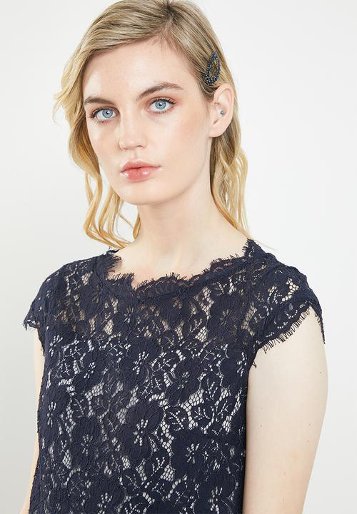 Vero Moda - Jackie capsleeve fit and flare dress - navy