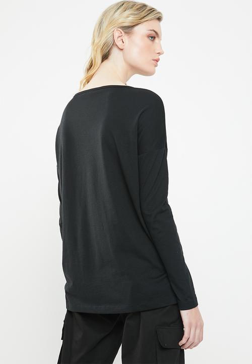 Vero Moda - Malle embellished jersey top - black