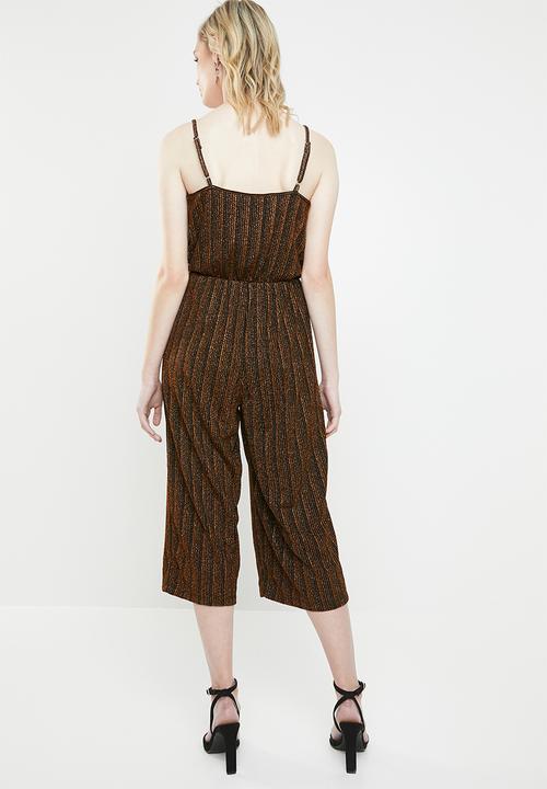 Vero Moda - Wiona cami strap jumpsuit - gold & black 