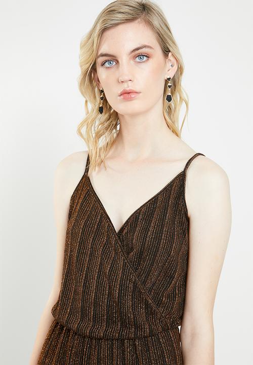Vero Moda - Wiona cami strap jumpsuit - gold & black 