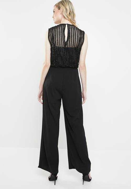 Vero Moda - Shane glitter body jumpsuit - black