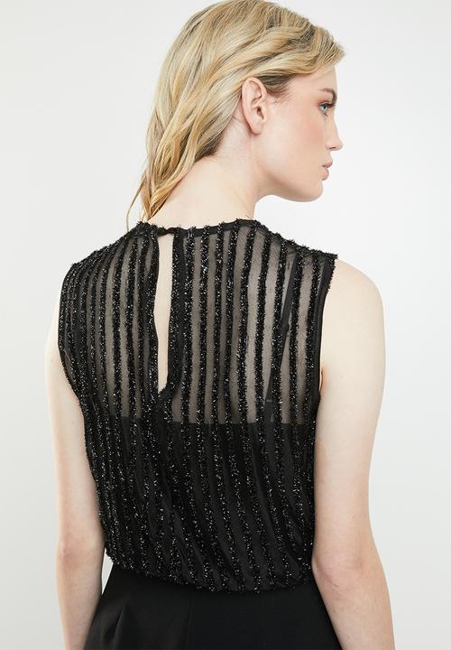 Vero Moda - Shane glitter body jumpsuit - black
