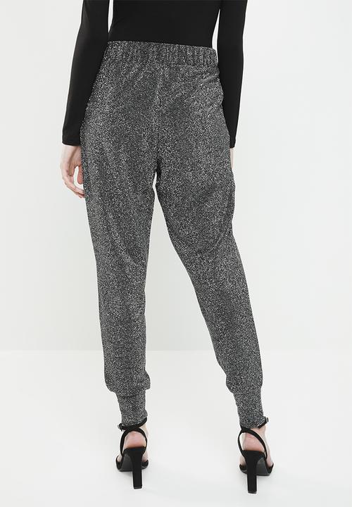 Vero Moda - Githa Kelly jersey pants - black & silver 