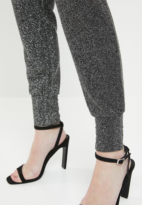 Vero Moda - Githa Kelly jersey pants - black & silver 