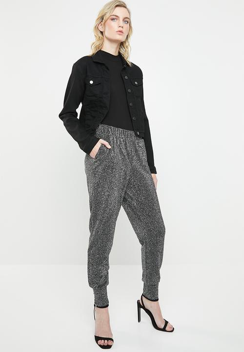 Vero Moda - Githa Kelly jersey pants - black & silver 