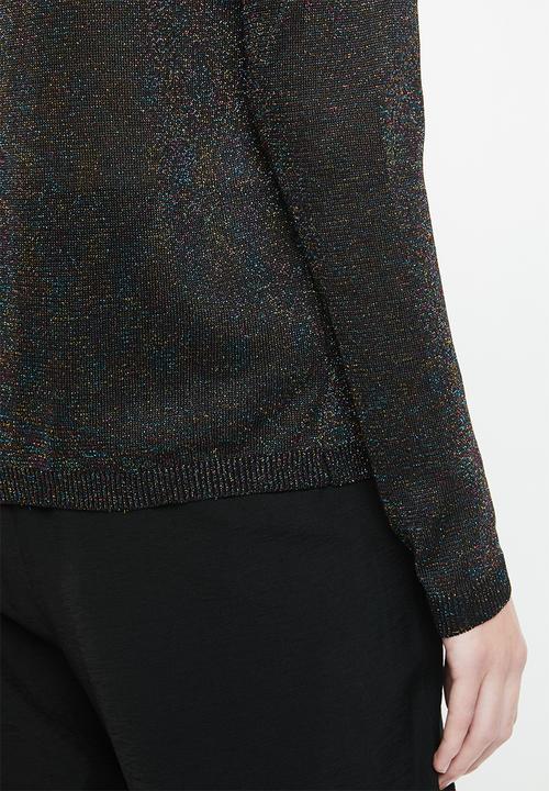 Vero Moda - Ruba lurex boatneck blouse - black