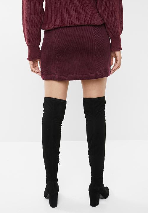 Forever21 - Corduory button through mini - burgundy