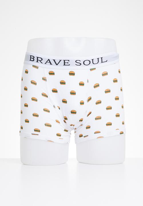 Brave Soul - Burger 2 pack boxers - white & black