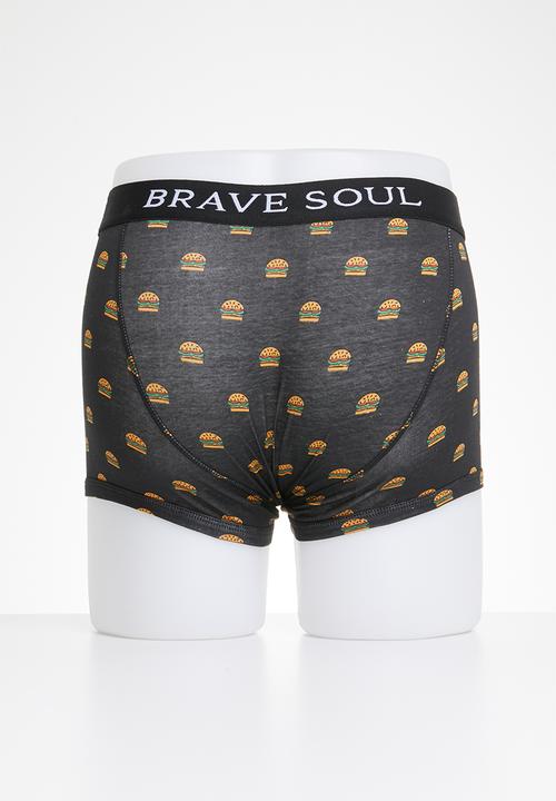 Brave Soul - Burger 2 pack boxers - white & black