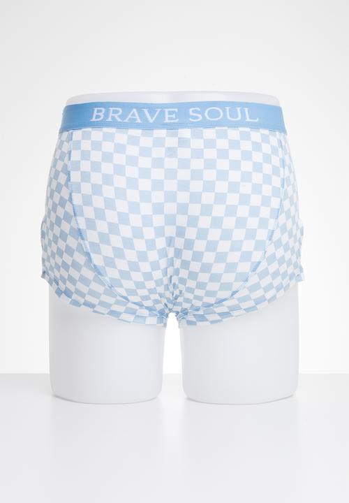 Brave Soul - Squared cotton 2 pack boxers - pink & blue