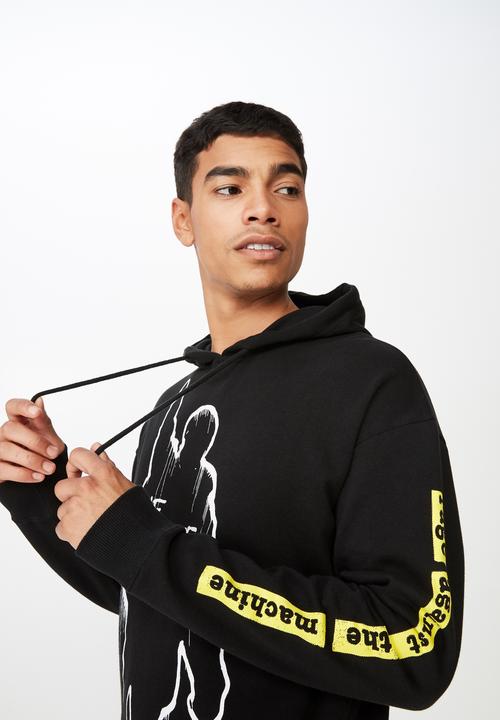 Cotton On - Collab drop shoulder pullover - black