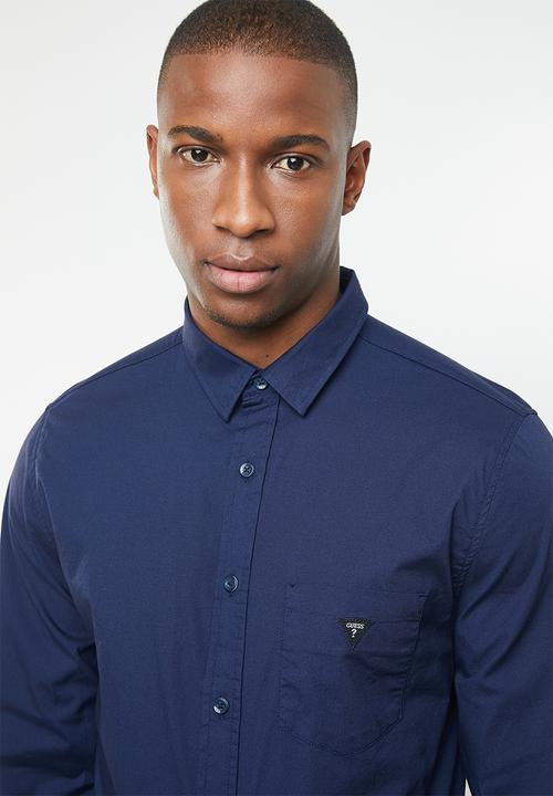 GUESS - Core woven long sleeve shirt - navy