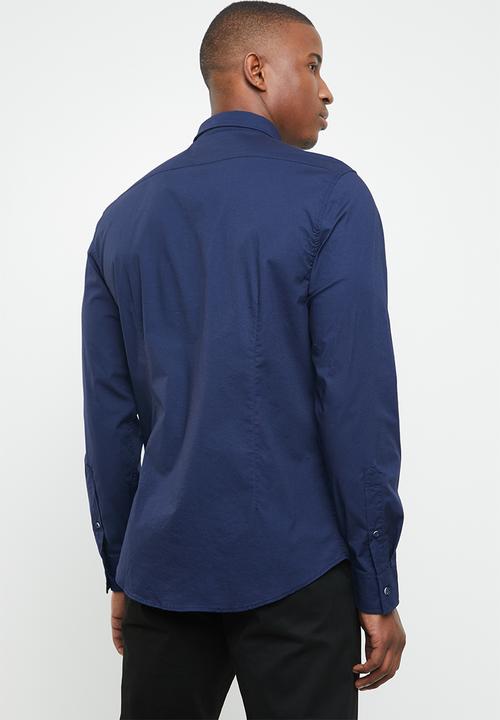 GUESS - Core woven long sleeve shirt - navy