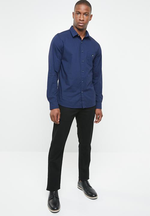 GUESS - Core woven long sleeve shirt - navy
