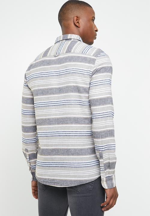 Only & Sons - Caiden long sleeve stripe shirt - multi