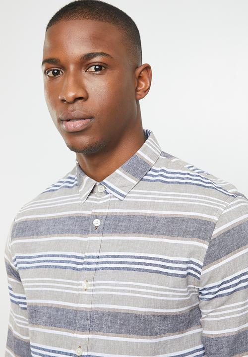 Only & Sons - Caiden long sleeve stripe shirt - multi