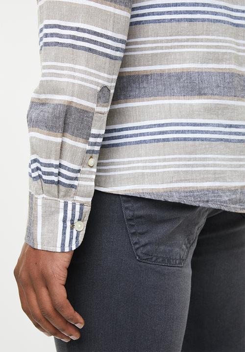 Only & Sons - Caiden long sleeve stripe shirt - multi