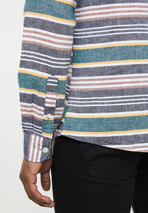 Only & Sons - Caiden long sleeve stripe shirt - multi