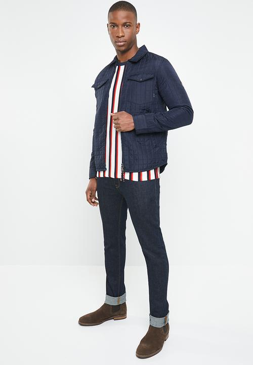 Jack & Jones - Jay quilted overshirt jacket - navy