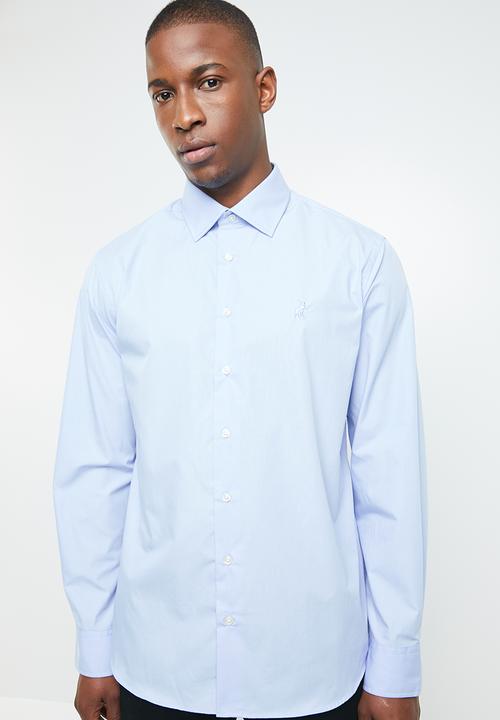 POLO - Custom fit work shirt - blue
