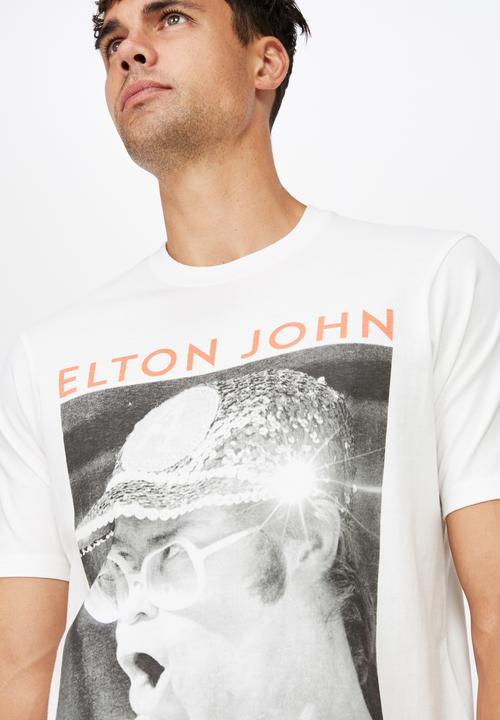 Cotton On - Elton John short sleeve tee - white