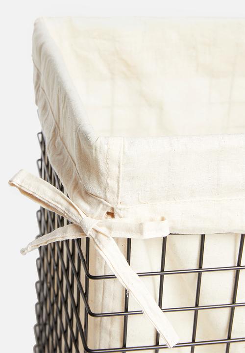 Sixth Floor - Argyle laundry basket - black 