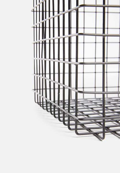Sixth Floor - Argyle laundry basket - black 