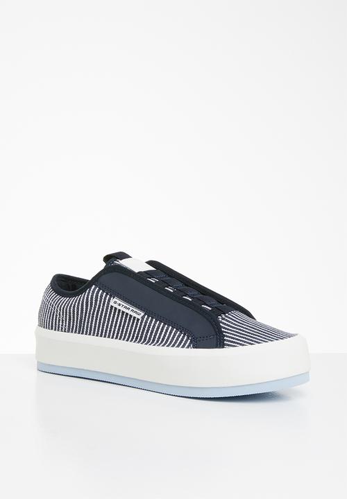 G-STAR - Strett lace up - dark saru blue & milk